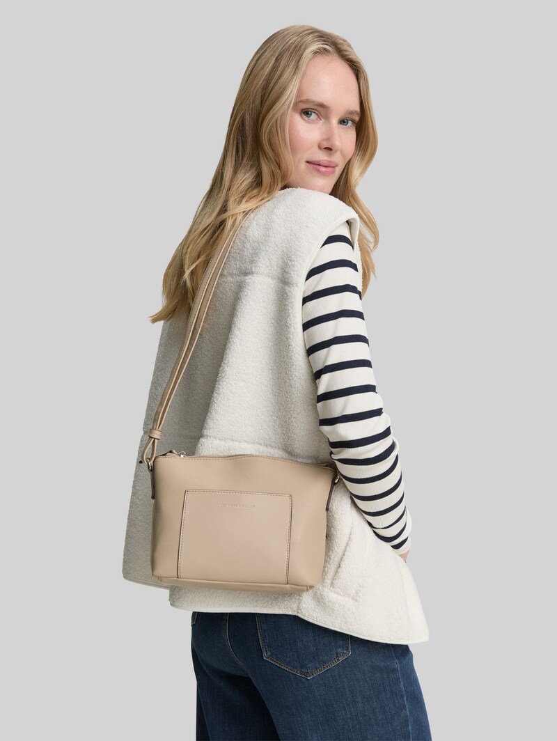 Tom Tailor TTAMARIS S Umhängetasche mit Material-Mix - Taupe / Taupe
