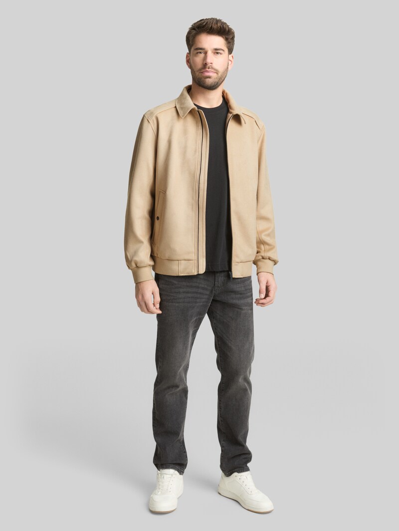 Tom Tailor Jacke in Wildleder-Optik - Cashew Beige