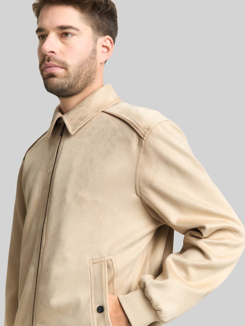Tom Tailor Jacke in Wildleder-Optik - Cashew Beige