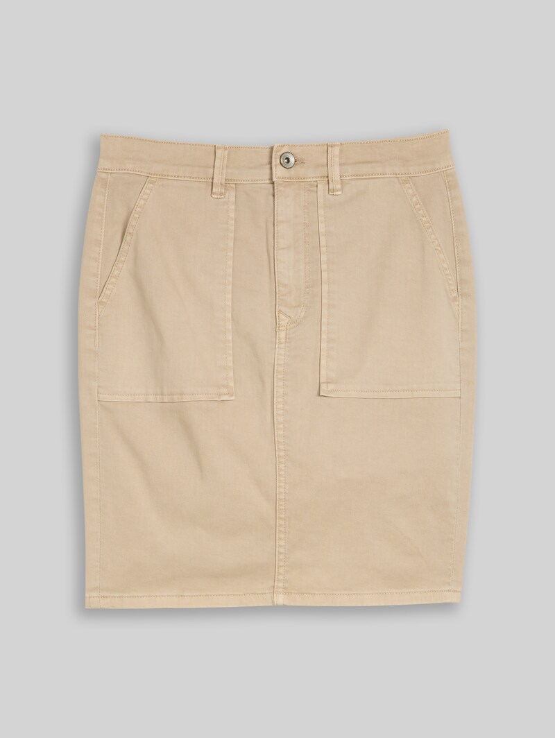 Tom Tailor Jeansrock mit aufgesetzten Taschen - Sand Stone Beige