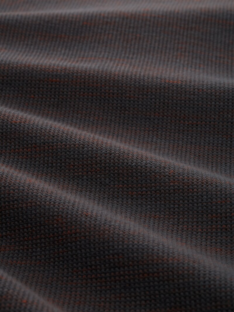 Tom Tailor T-Shirt mit Waffelstruktur - Grey Orange Waffle Inject