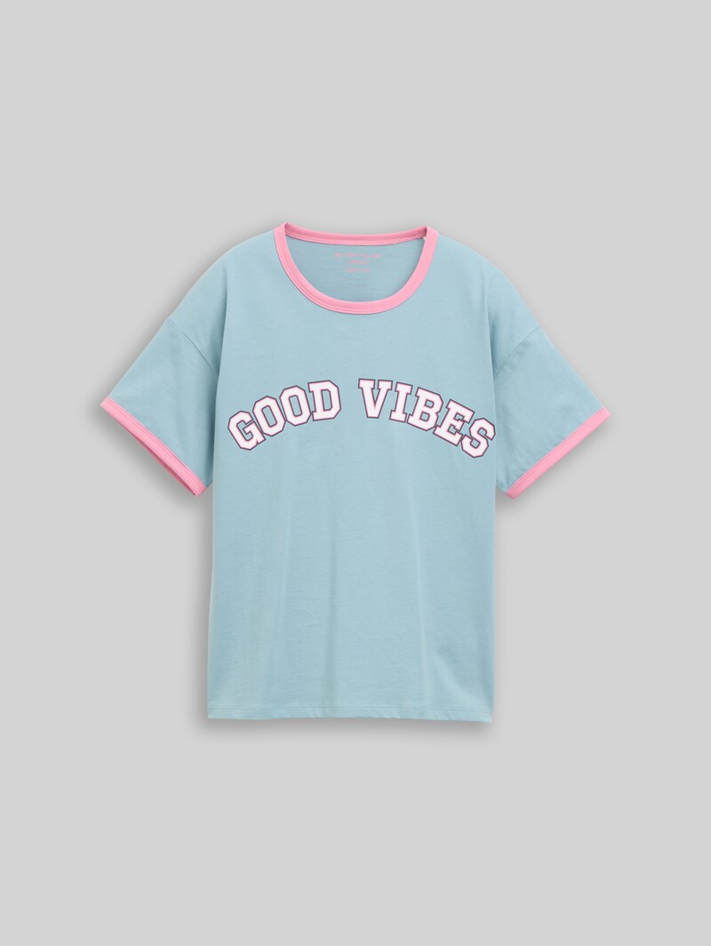 Tom Tailor Oversize T-Shirt mit Print - Tourmaline