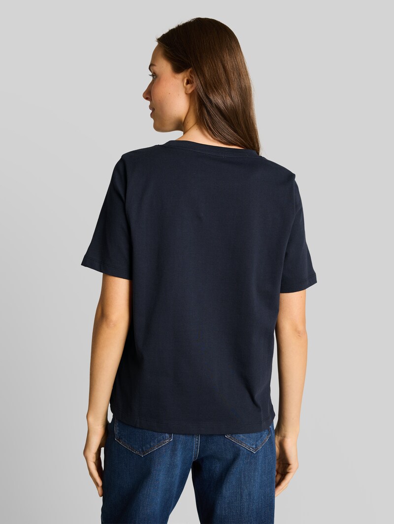 Tom Tailor Boxy Fit T-Shirt mit Brusttasche - Sky Captain Blue