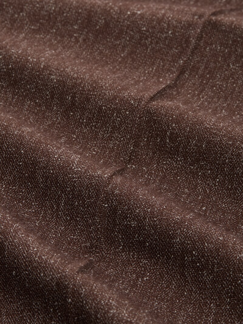 Tom Tailor TTLEA WIDE Hose in Melange-Optik - Dark Pecan Brown Structure
