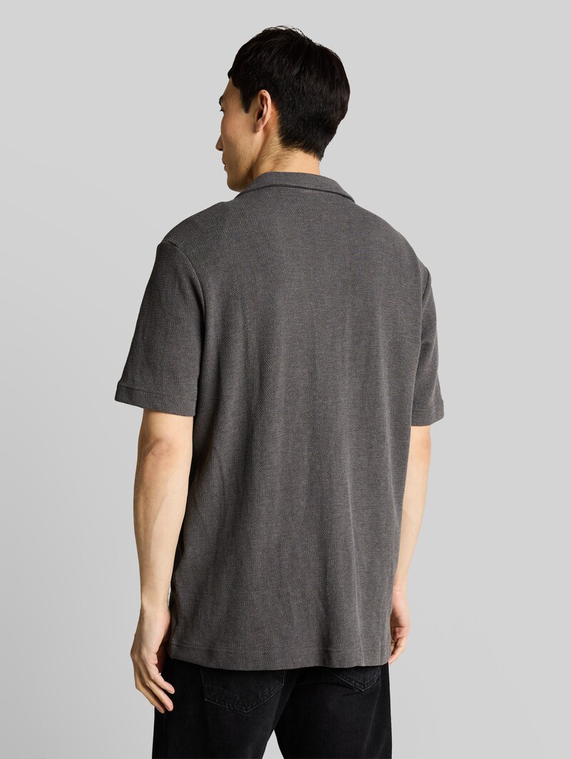 Tom Tailor Regular Fit Jerseyhemd mit Brusttaschen - Tarmac Grey Melange
