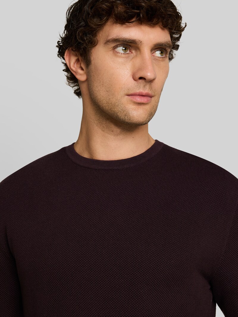 Tom Tailor Strickpullover aus Baumwolle - Dark Plum