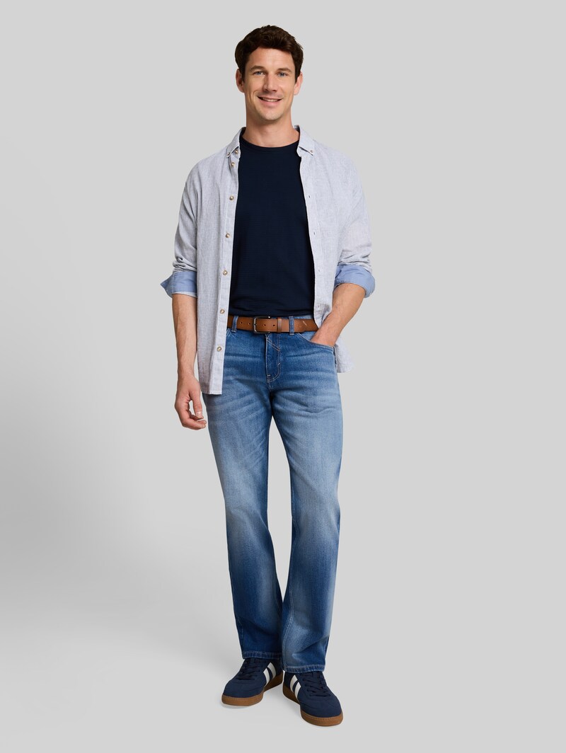 Tom Tailor TTMARVIN STRAIGHT Jeans mit Stretch - Heavy Used Mid Blue Denim