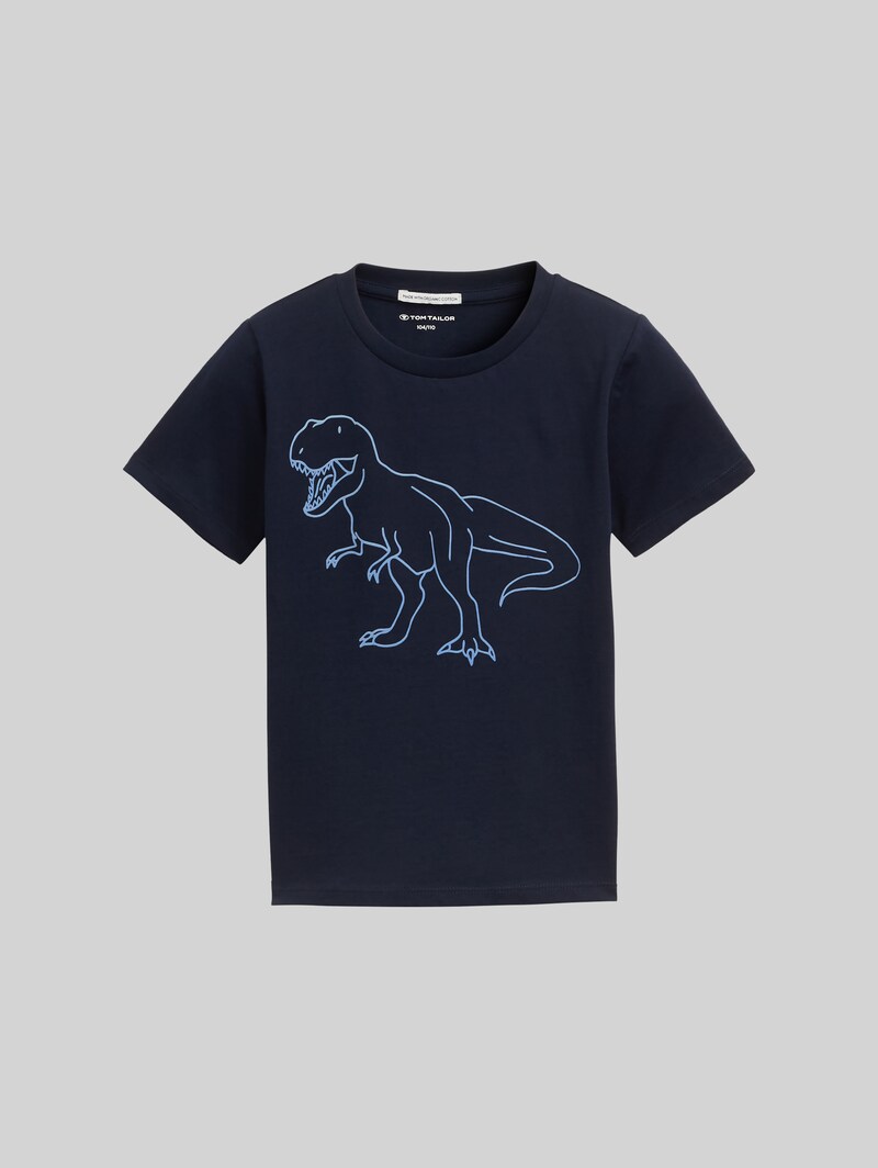 Tom Tailor Glow-in-the-Dark T-Shirt - Sky Captain Blue