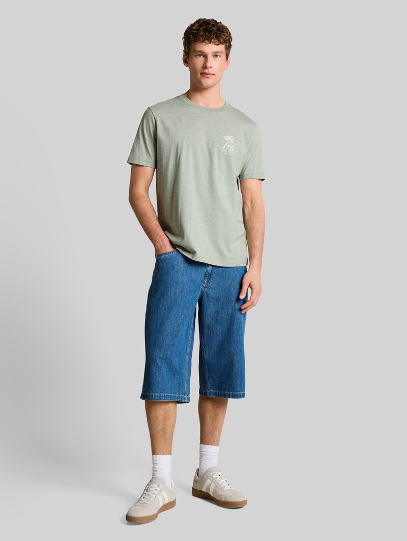 Tom Tailor T-Shirt mit Palmenprint - Sea Spray