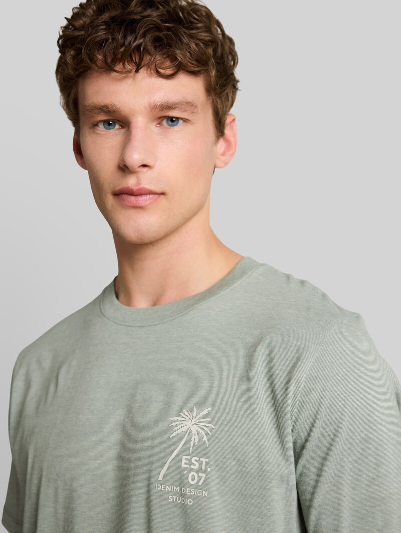 Tom Tailor T-Shirt mit Palmenprint - Sea Spray