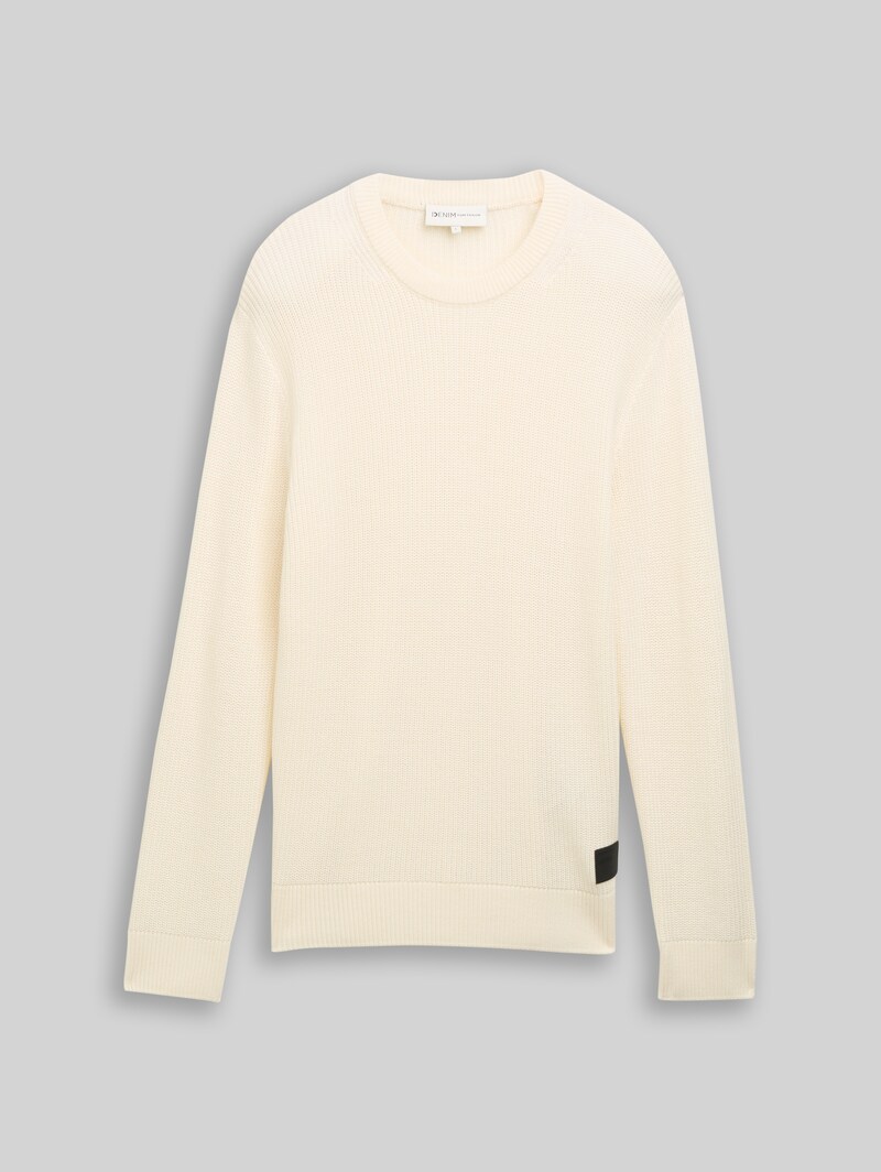 Tom Tailor Strickpullover mit Rundhalsausschnitt - Wool White