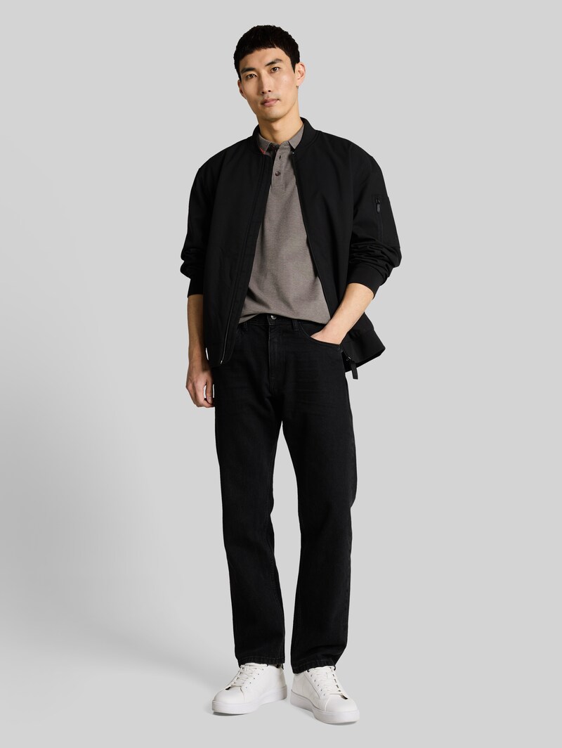 Tom Tailor Poloshirt mit Ärmeltasche - Olive Green Grey Two Tone