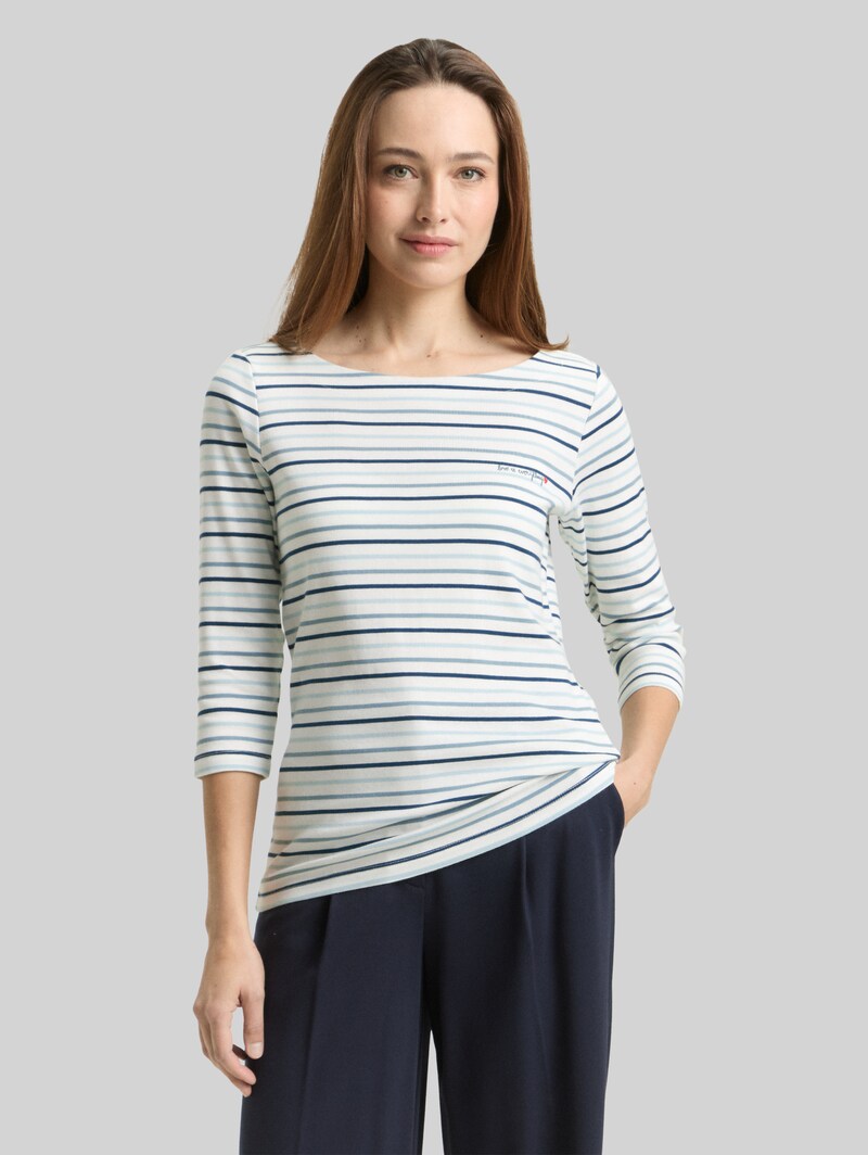 Tom Tailor Langarmshirt mit Streifenmuster - Blue Haze Multicolor Stripe Tom Tailor Langarmshirt mit Streifenmuster - Blue Haze Multicolor Stripe