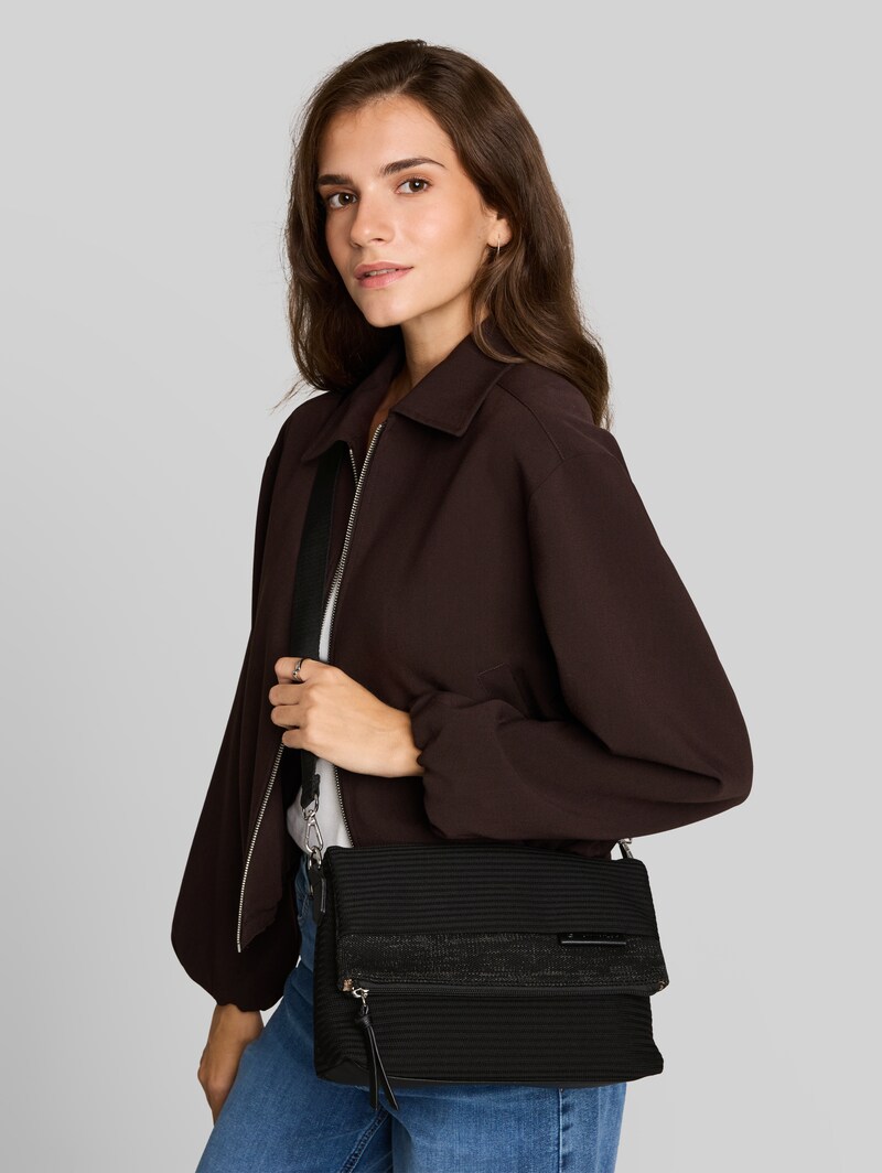 Tom Tailor TTVESNA M Umhängetasche mit Überschlag - Schwarz / Black