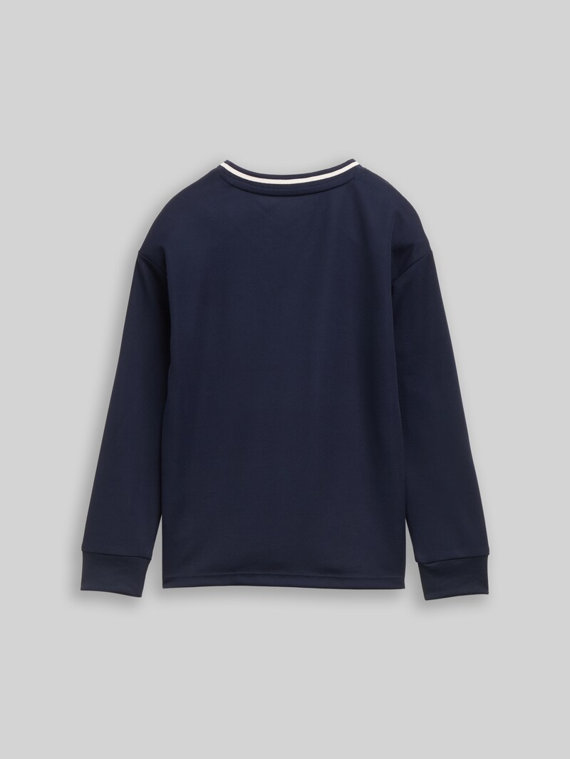 Tom Tailor Oversize Trikot Langarmshirt - Sky Captain Blue Tom Tailor Oversize Trikot Langarmshirt - Sky Captain Blue
