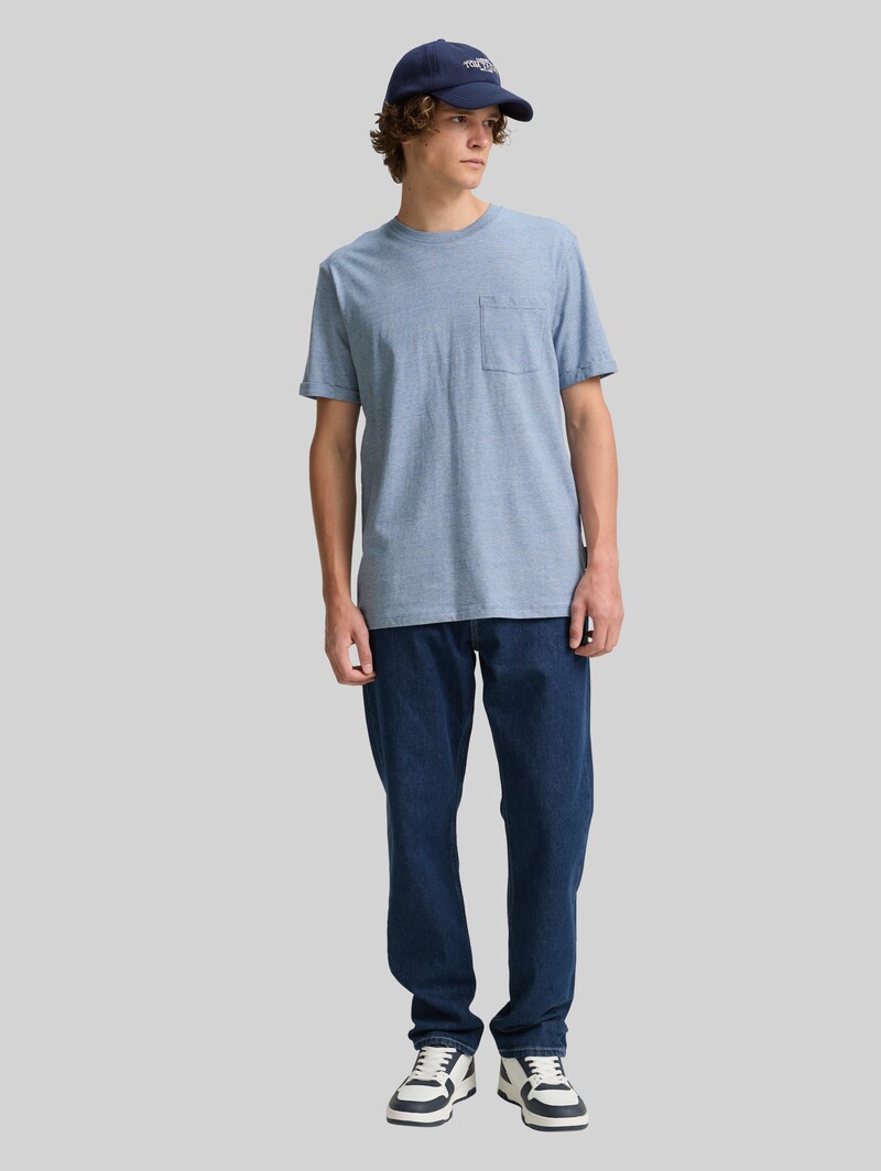 Tom Tailor T-Shirt mit Brusttasche - Mystical Blue