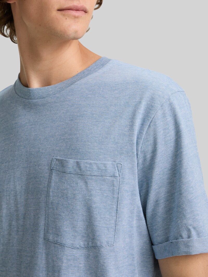 Tom Tailor T-Shirt mit Brusttasche - Mystical Blue
