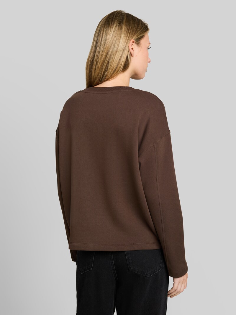 Tom Tailor Basic Sweatshirt aus Baumwolle - Cool Dark Brown