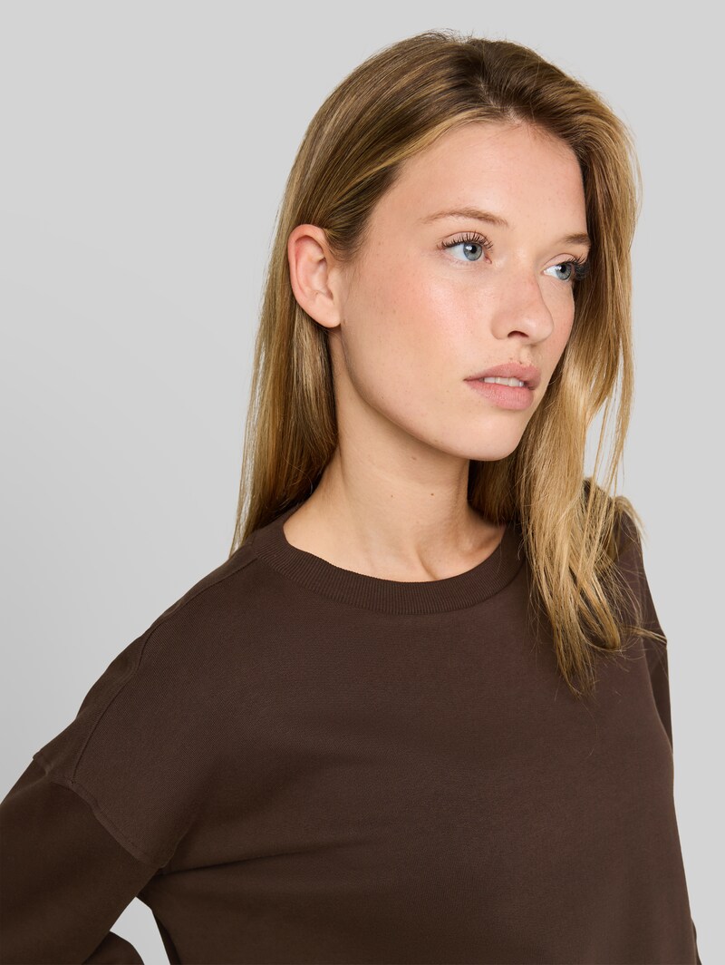 Tom Tailor Basic Sweatshirt aus Baumwolle - Cool Dark Brown