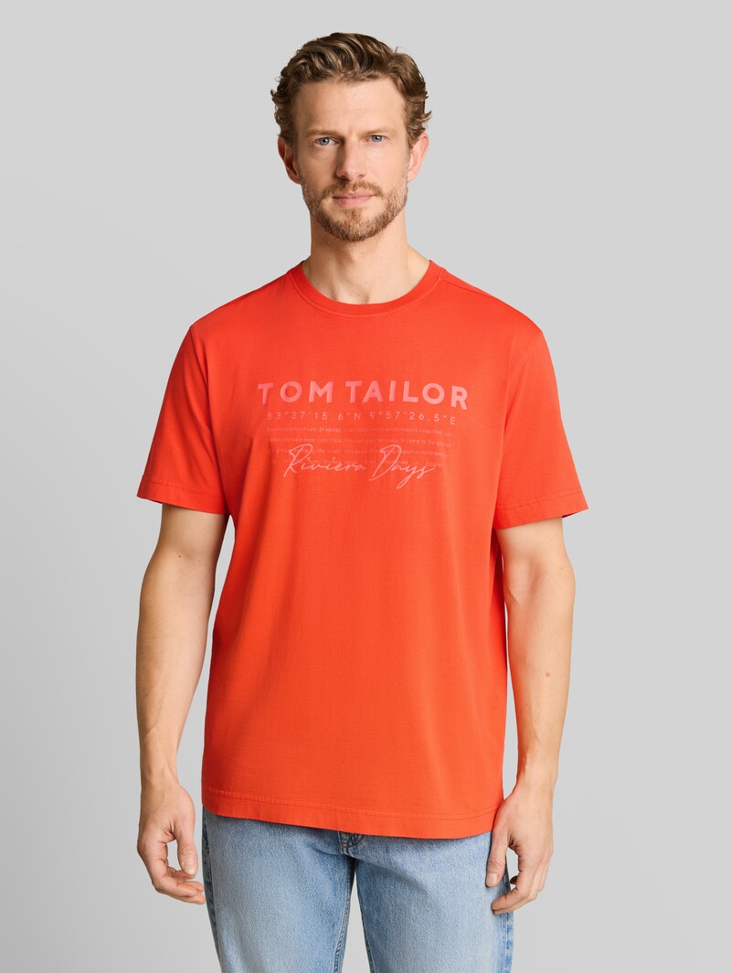 Tom Tailor T-Shirt im Used-Look - Orange Red Tom Tailor T-Shirt im Used-Look - Orange Red