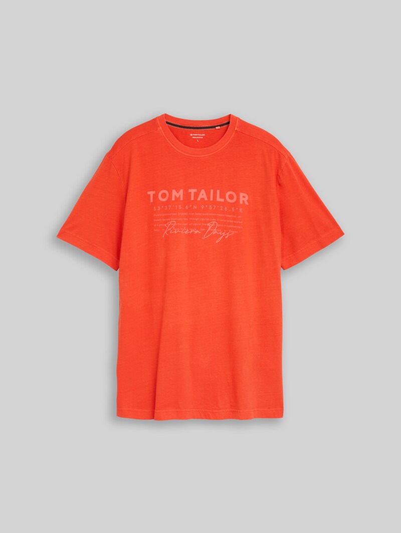 Tom Tailor T-Shirt im Used-Look - Orange Red