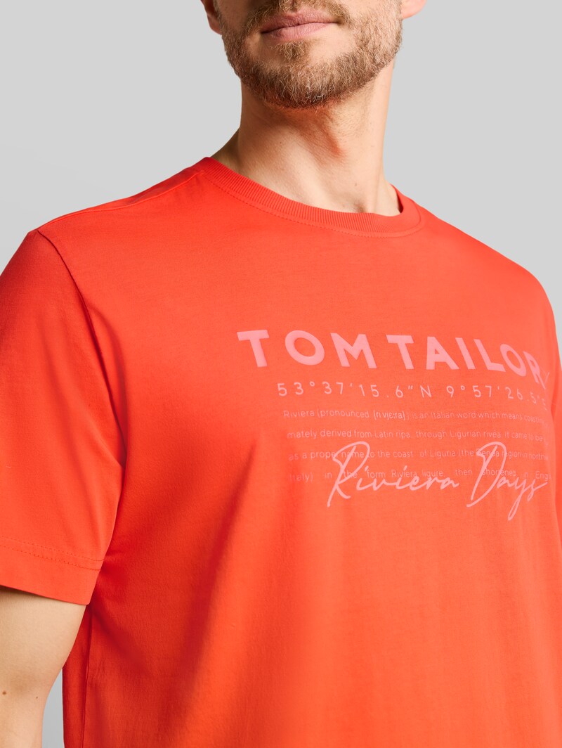 Tom Tailor T-Shirt im Used-Look - Orange Red
