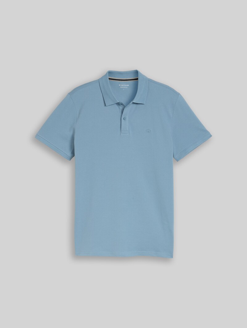 Tom Tailor Piqué Poloshirt mit Logo-Stickerei - Mountain Spring Blue
