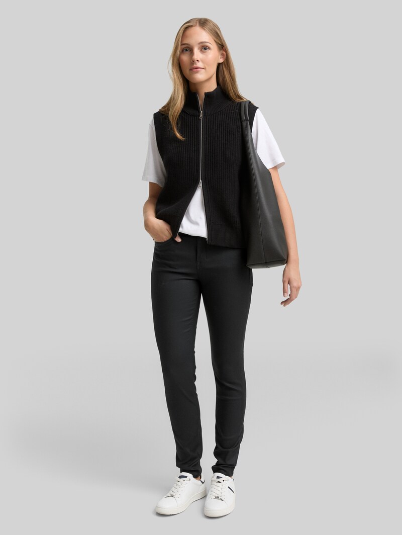 Tom Tailor Coated TTNELA SKINNY Jeans - Coated Black Denim