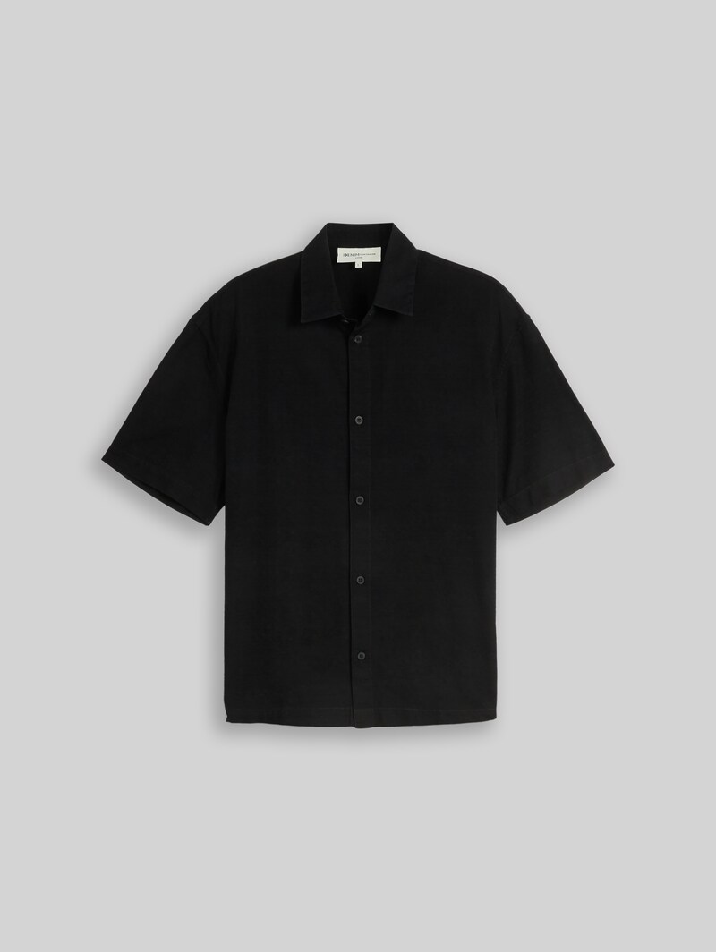 Tom Tailor Loose Fit Kurzarmhemd aus Baumwolle - Black