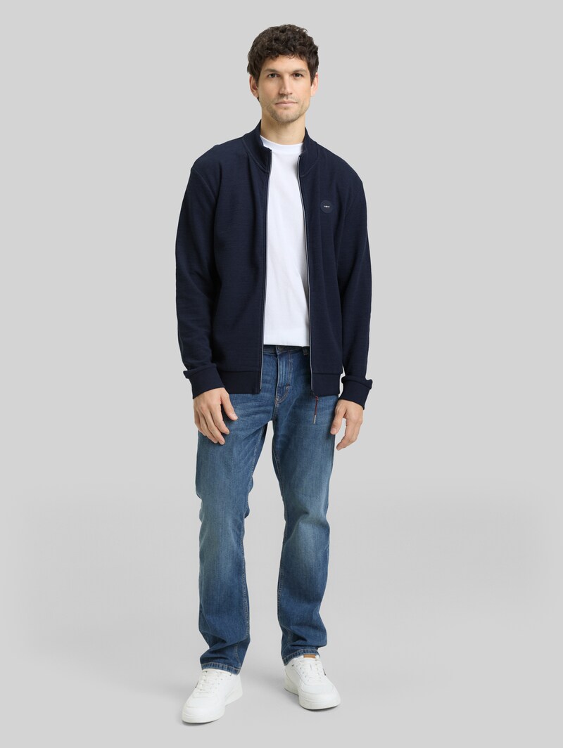 Tom Tailor Sweatjacke mit Logo-Badge - Sky Captain Blue