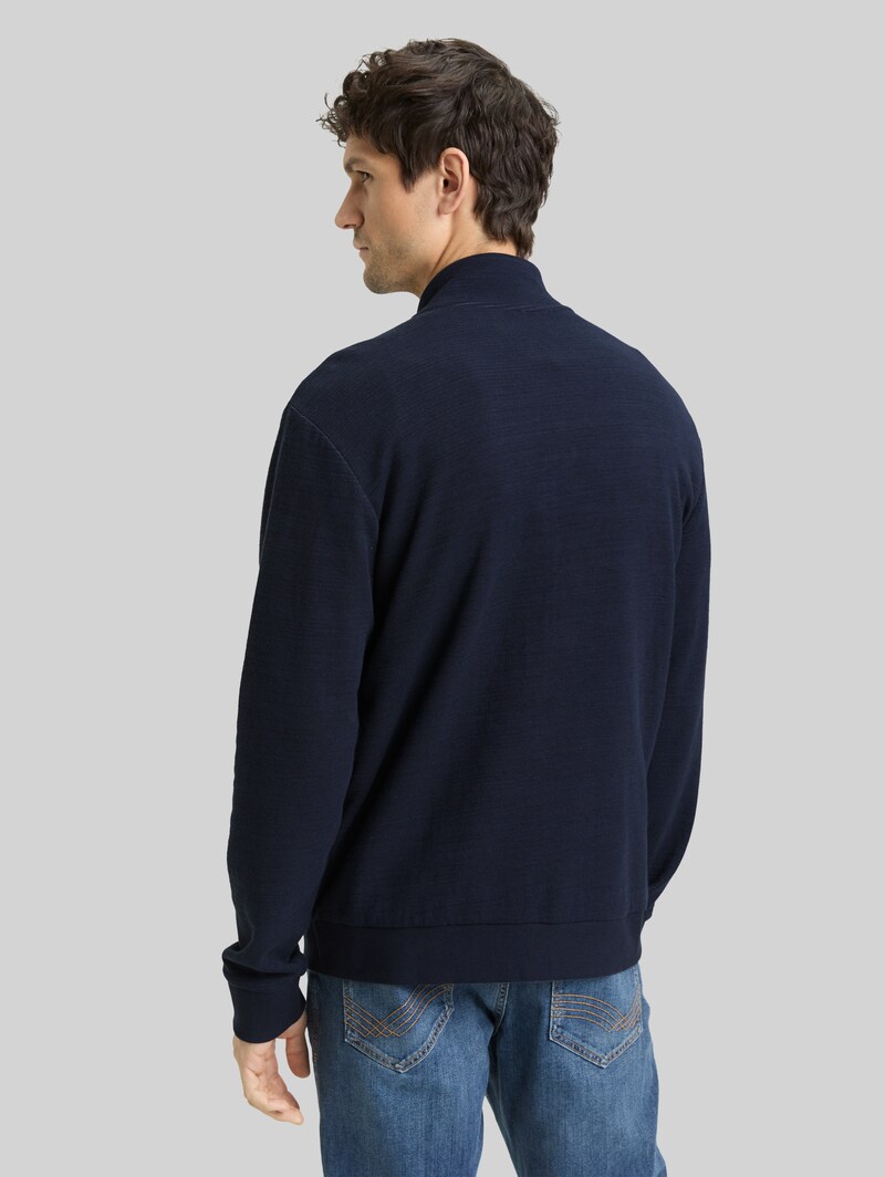 Tom Tailor Sweatjacke mit Logo-Badge - Sky Captain Blue