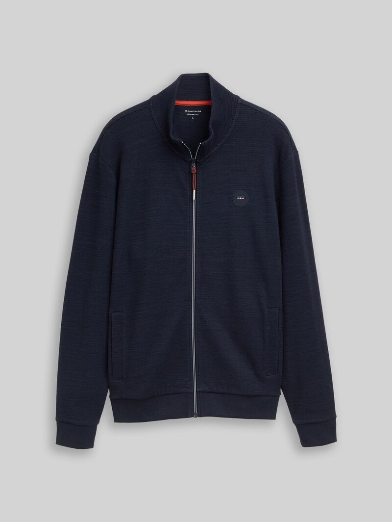 Tom Tailor Sweatjacke mit Logo-Badge - Sky Captain Blue