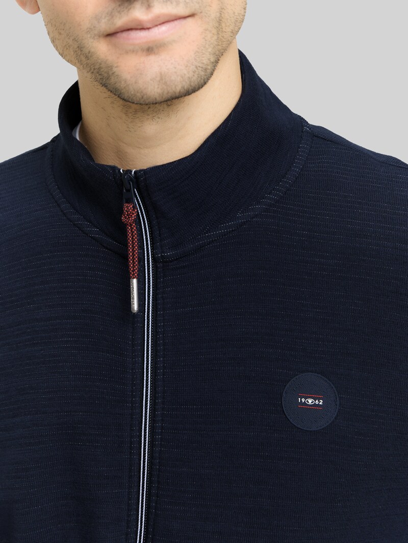 Tom Tailor Sweatjacke mit Logo-Badge - Sky Captain Blue