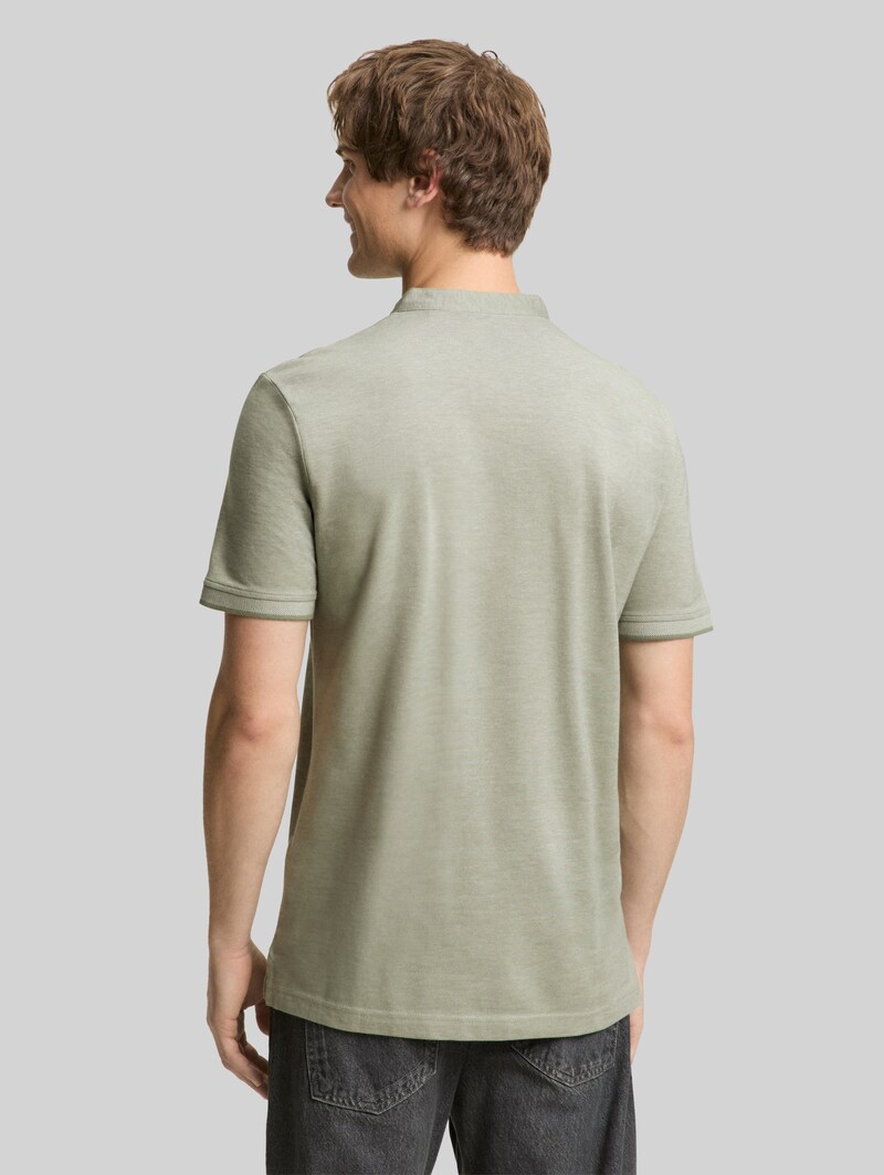 Tom Tailor Piqué Poloshirt mit Stehkragen - Mint Sea Spray Two Tone Pique