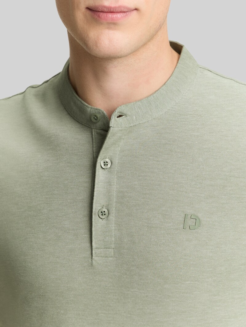 Tom Tailor Piqué Poloshirt mit Stehkragen - Mint Sea Spray Two Tone Pique