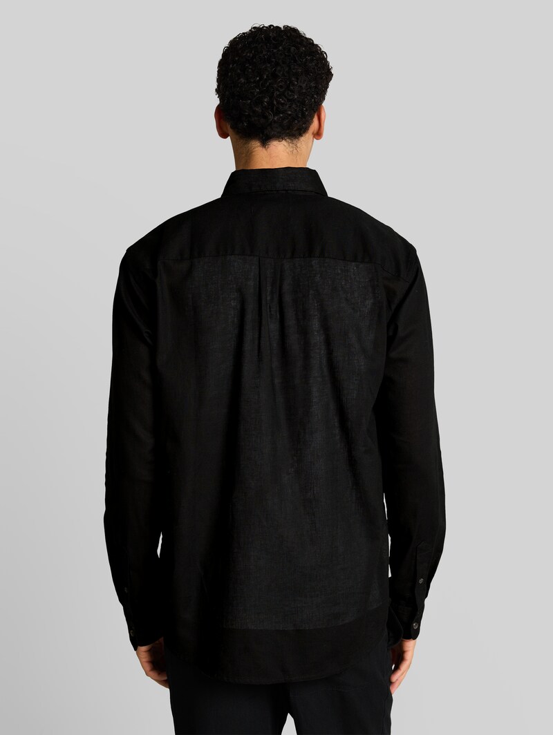 Tom Tailor Relaxed Fit Hemd mit Leinenanteil - Black