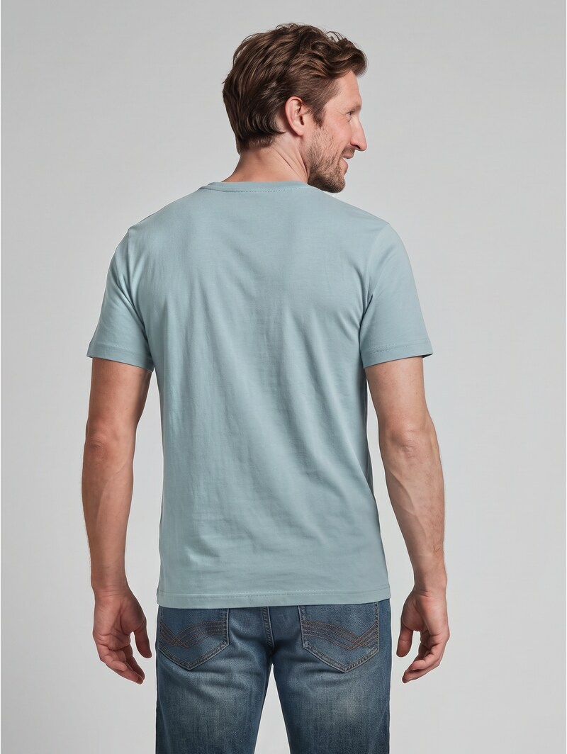 Tom Tailor T-Shirt aus Baumwolle mit Logo-Print - Grey Mint