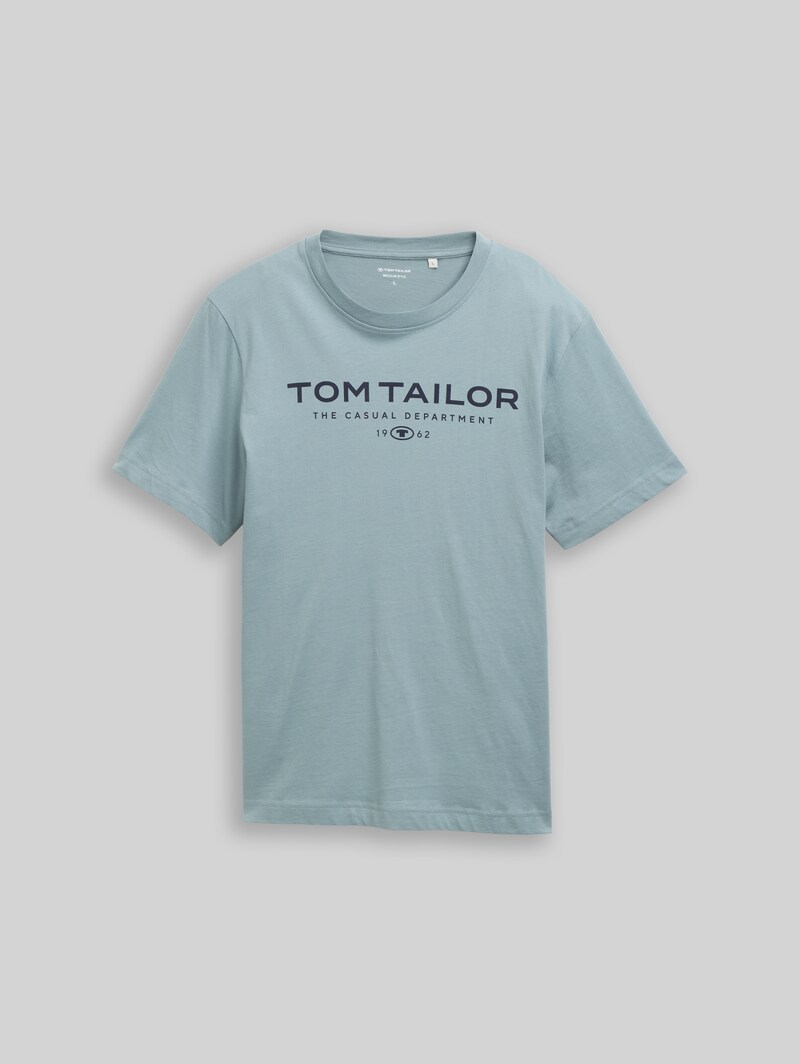 Tom Tailor T-Shirt aus Baumwolle mit Logo-Print - Grey Mint