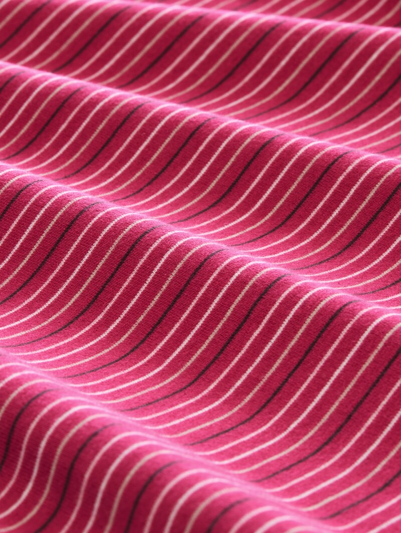 Tom Tailor Langarmshirt mit Herz-Stickerei - Dark Pink Beige Stripe