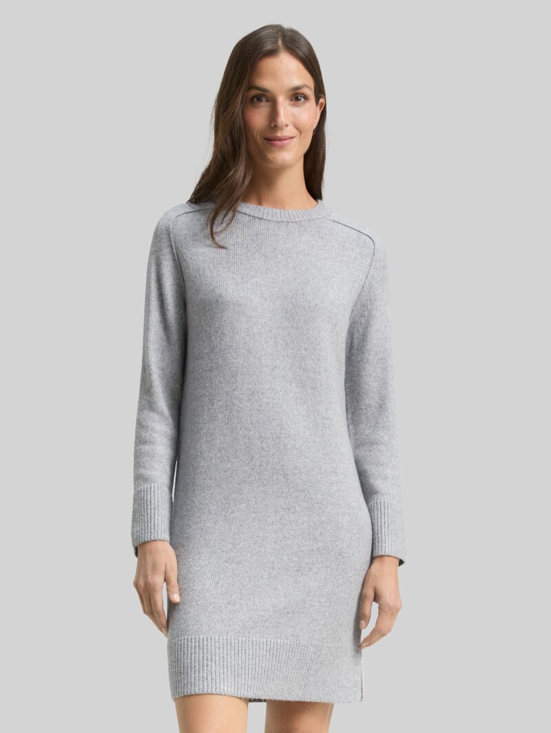 Tom Tailor Strickkleid in Melange-Optik - Medium Silver Grey Melange Tom Tailor Strickkleid in Melange-Optik - Medium Silver Grey Melange