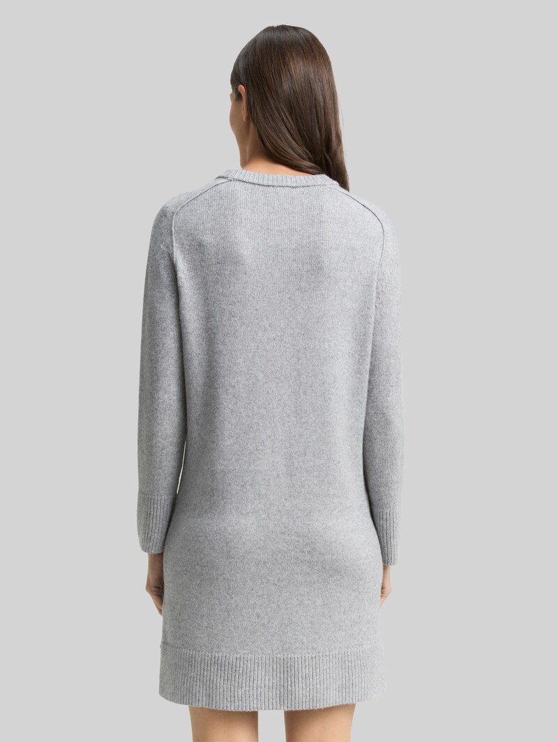 Tom Tailor Strickkleid in Melange-Optik - Medium Silver Grey Melange