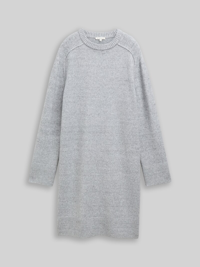Tom Tailor Strickkleid in Melange-Optik - Medium Silver Grey Melange