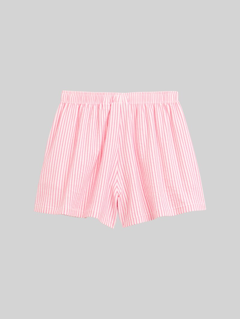 Tom Tailor Shorts mit Streifenmuster - Off White Neon Pink Stripe