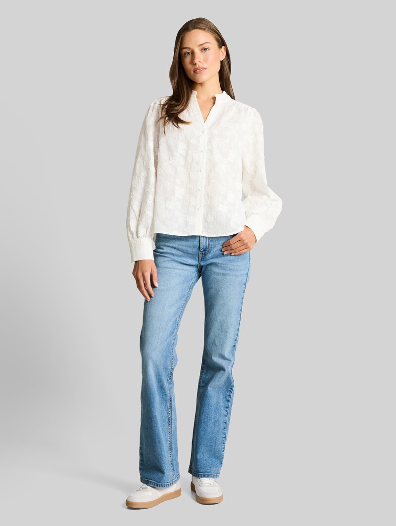 Tom Tailor Loose Fit Bluse mit Stickerei - White