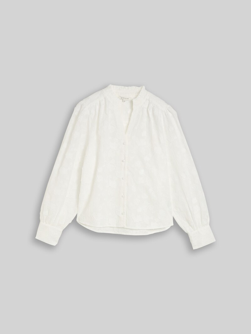 Tom Tailor Loose Fit Bluse mit Stickerei - White
