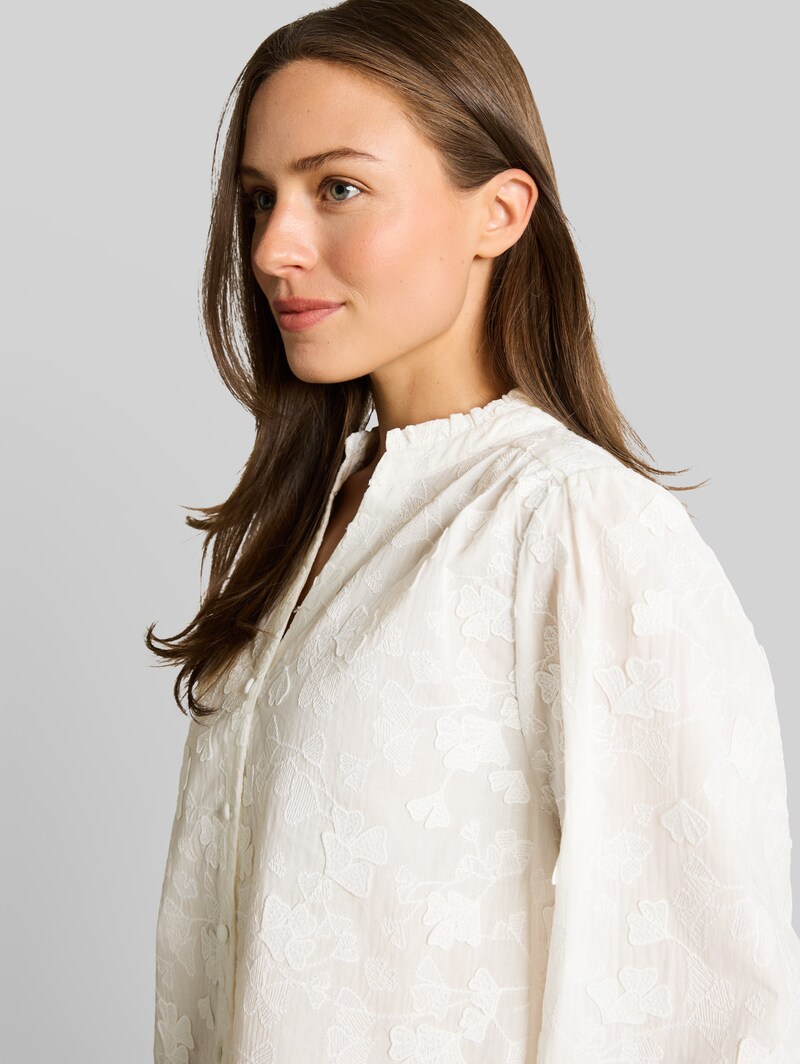 Tom Tailor Loose Fit Bluse mit Stickerei - White