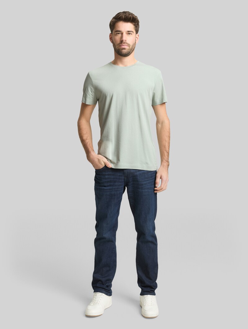 Tom Tailor Basic Fitted T-Shirt - Soft Greyish Green