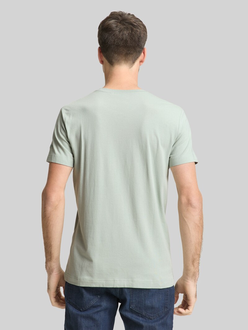 Tom Tailor Basic Fitted T-Shirt - Soft Greyish Green