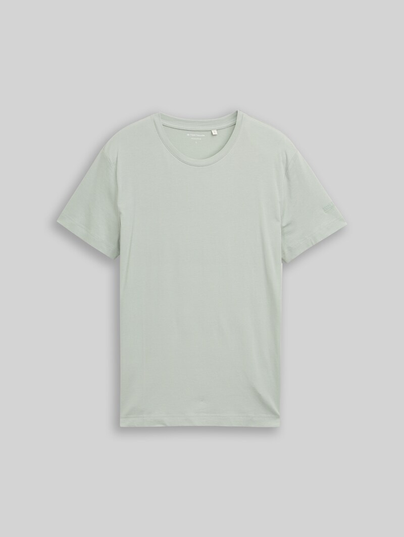 Tom Tailor Basic Fitted T-Shirt - Soft Greyish Green