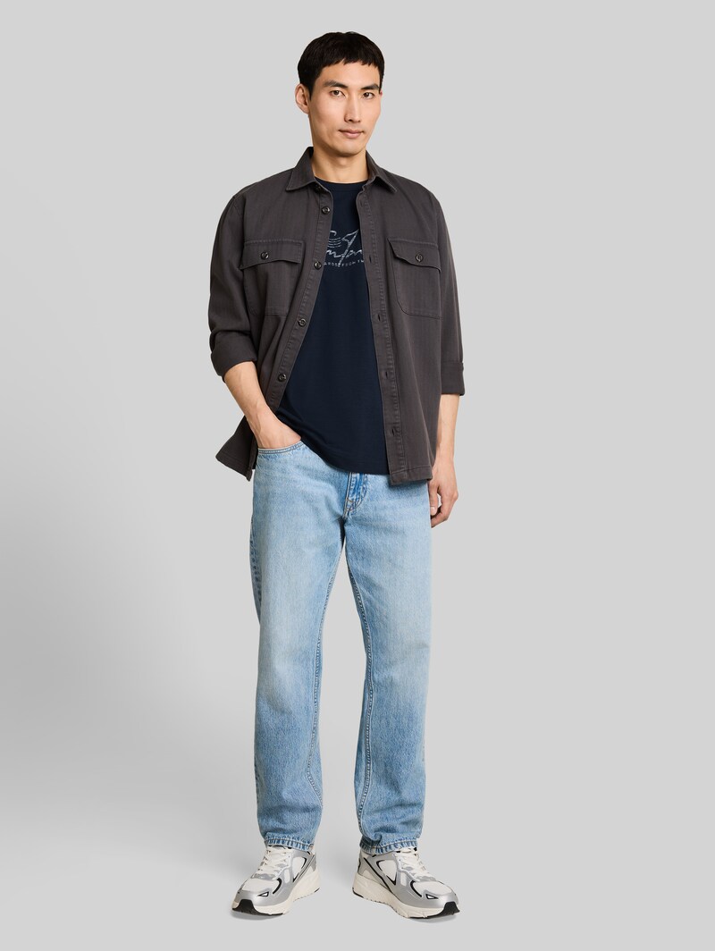 Tom Tailor T-Shirt mit Logo-Print - Sky Captain Blue